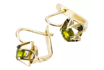Péridot jaune Or jaune 14 carats Des boucles d'oreilles Bijoux vintage vec018y